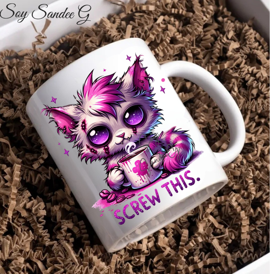 Screw This Cat - UVDTF Decal for cups/hard surfaces sticker