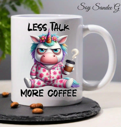 Less Talk More Coffee Unicorn - UVDTF Decal for cups/hard surfaces sticker