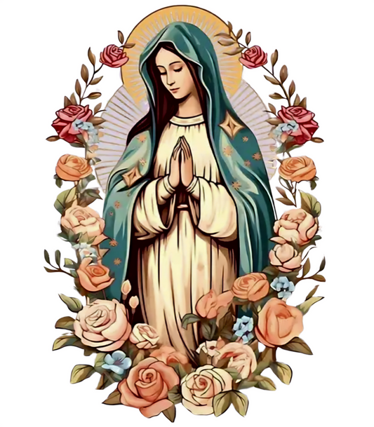 Virgen Mary & Roses UVDTF Decal