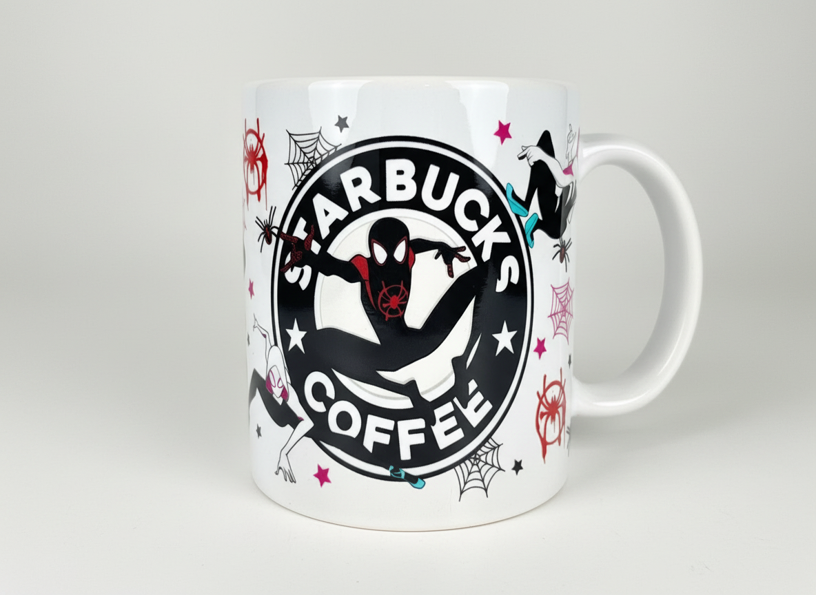 Envoltura UVDTF negra de Spiderman Starbucks