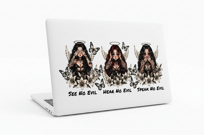 See, Hear, Speak No Evil - UVDTF Wrap for cups/hard surfaces sticker
