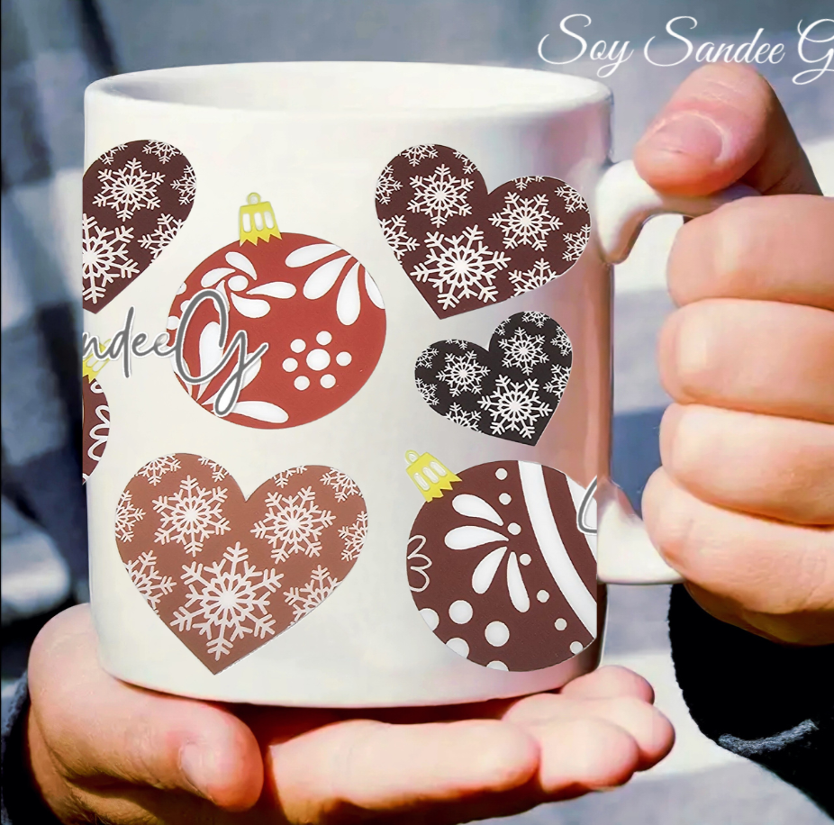 Brown Christmas Ornaments - UVDTF Wrap for cups/hard surfaces sticker