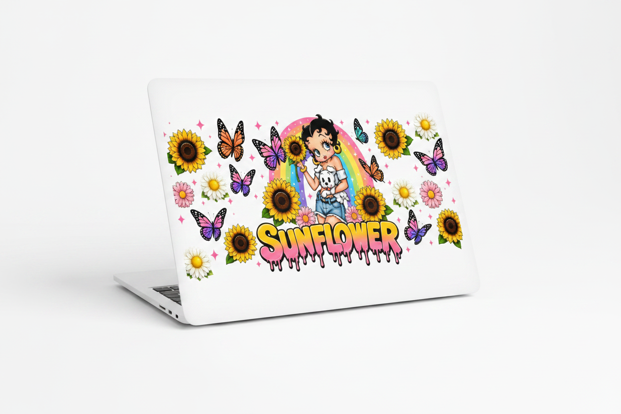 Betty Sunflower - UVDTF Wrap for cups/hard surfaces sticker