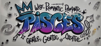 Graffiti Pisces - UVDTF Wrap for cups/hard surfaces sticker