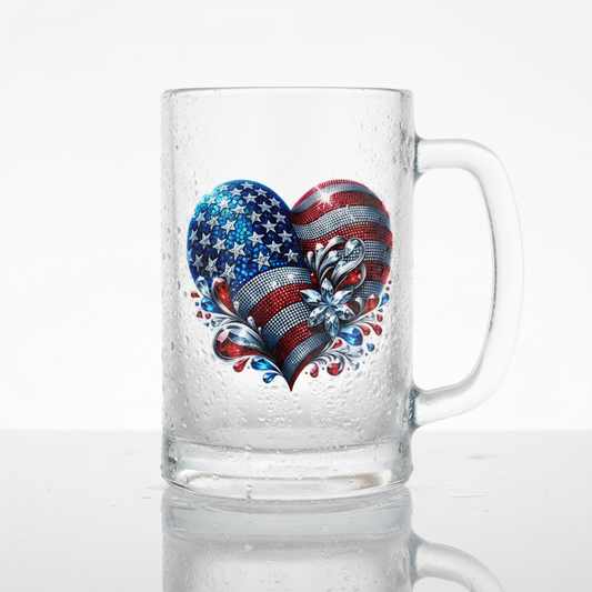USA Heart - UVDTF Decal for cups/hard surfaces sticker