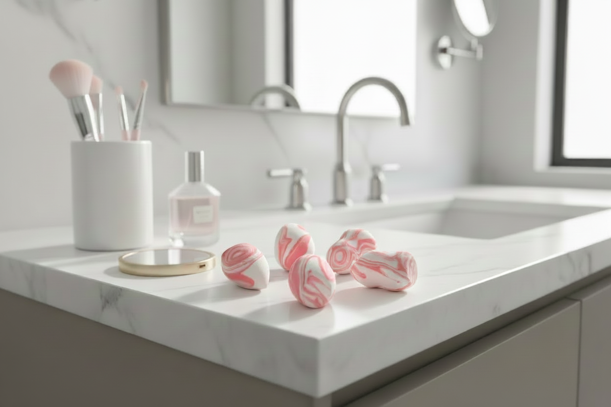 Mini Marbled Makeup Sponge - 4 piece