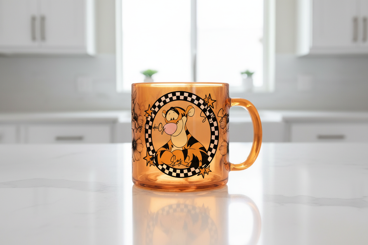 Checkered Tiger - UVDTF Wrap for cups/hard surfaces sticker