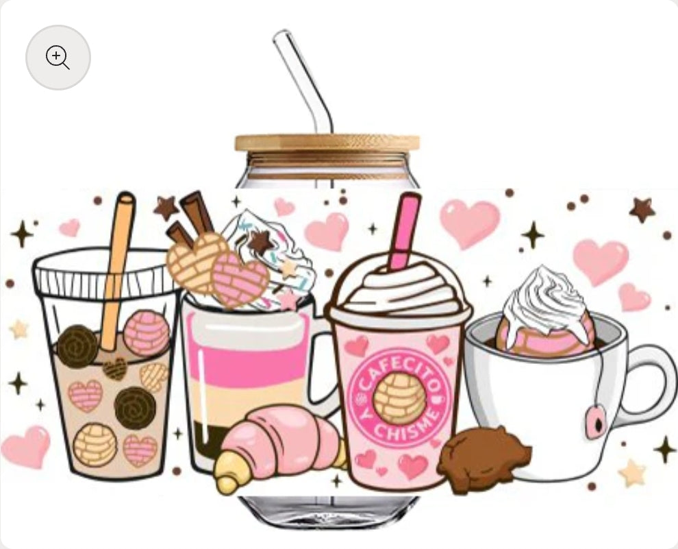 Cafecito y Chisme Mug - UVDTF Wrap for cups/hard surfaces sticker