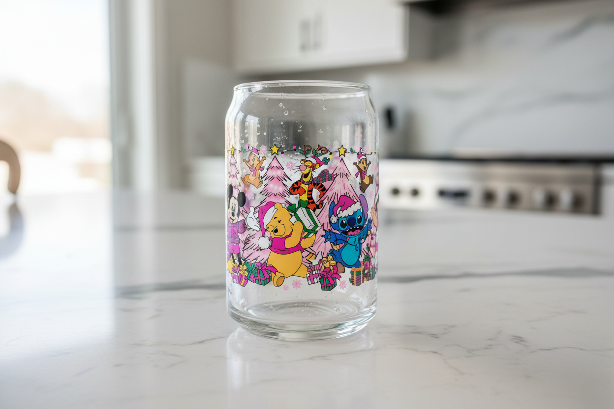 Christmas Friends (Pink) - UVDTF Wrap for cups/hard surfaces sticker