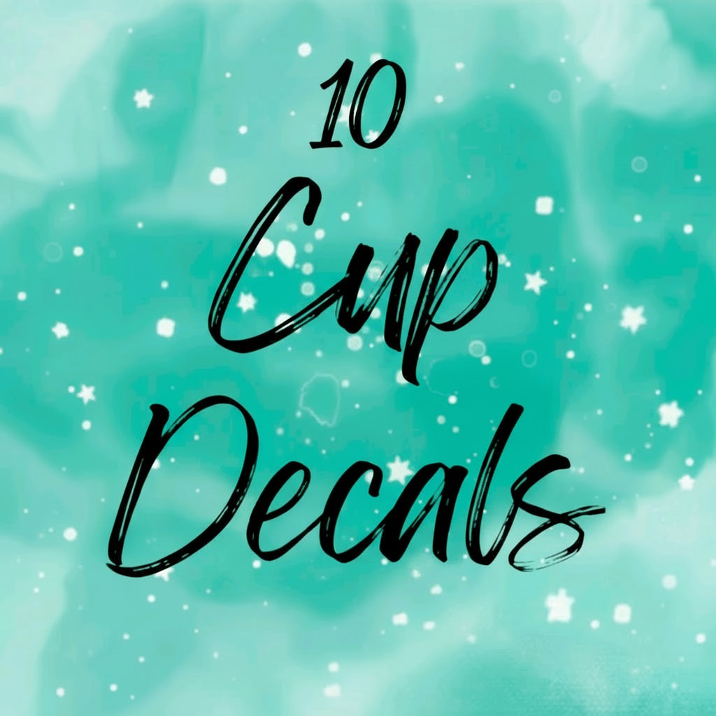 Bundle Pack of 10 UVDTF Decals for cups/hard surfaces sticker