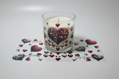 White & Red Hearts - UVDTF Wrap for cups/hard surfaces sticker