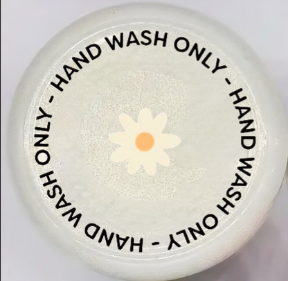 Daisy Flower Cup Care - UVDTF Decal with cup instructions stickers