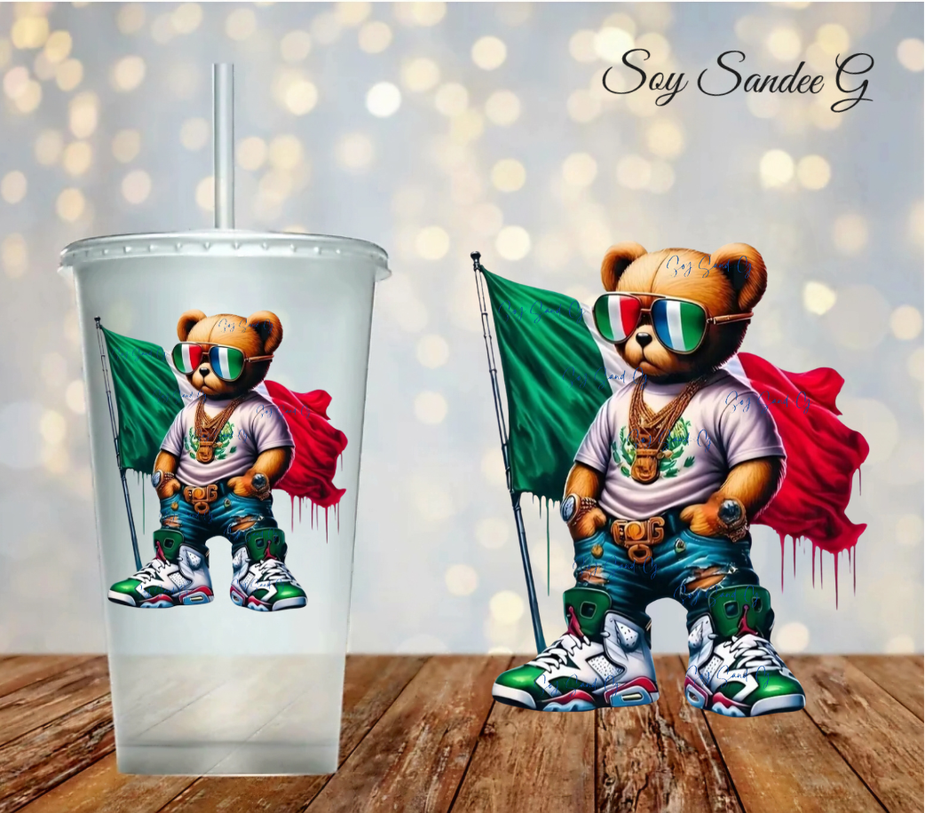 Mexican Bear &  Flag - UVDTF Decal for cups/hard surfaces