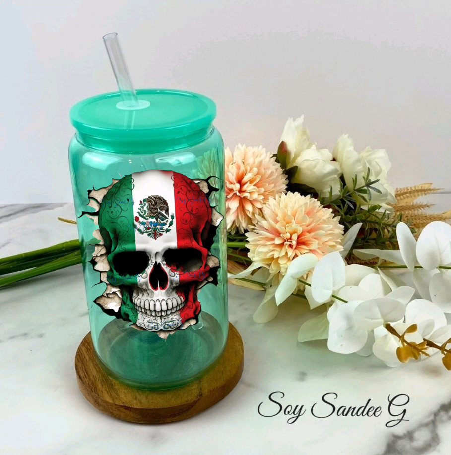 Calcomanía UVDTF de calavera mexicana