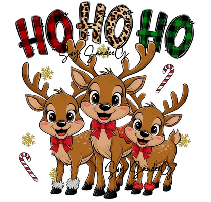 Ho Ho Ho Reindeers #2 - UVDTF Decal for cups/hard surfaces sticker