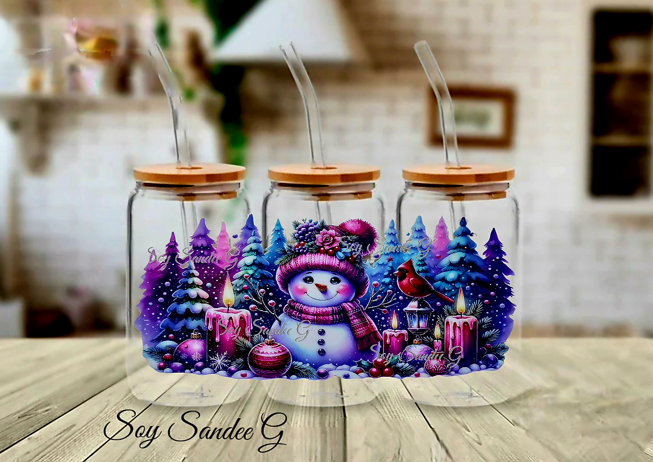 Purple Snowman - UVDTF Wrap for cups/hard surfaces sticker