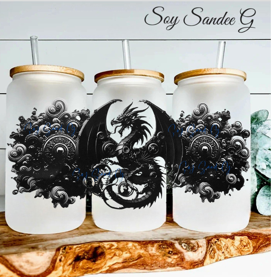 Black Metallic Dragon - UVDTF Wrap for cups/hard surfaces sticker