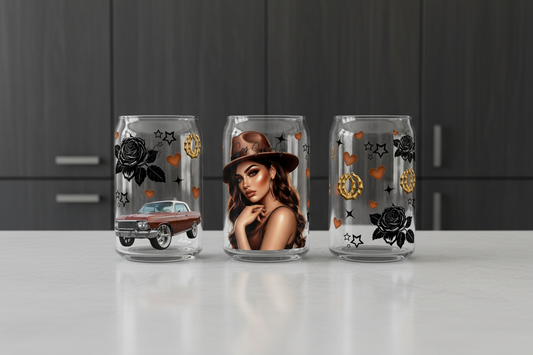 Brown Fedora Hat- UVDTF Wrap for cups/hard surfaces sticker