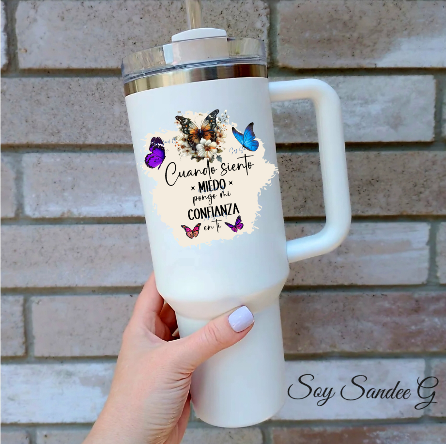 Cuando siento miedo...(Cuando tengo miedo) Calcomanía UVDTF