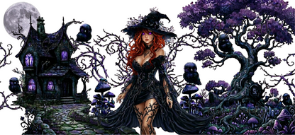 Purple Tree Witch - UVDTF wrap for cups/hard surfaces sticker