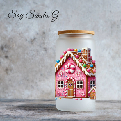 Pink Gingerbread House - UVDTF Decal for cups/hard surfaces sticker