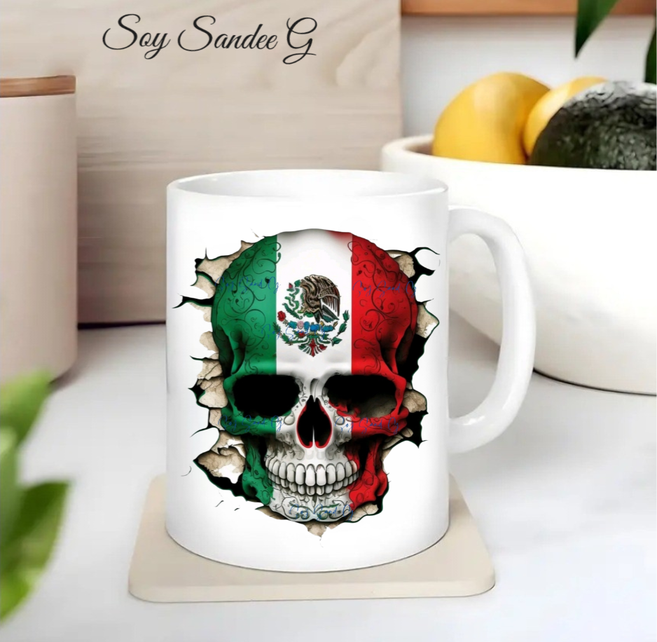 Calcomanía UVDTF de calavera mexicana