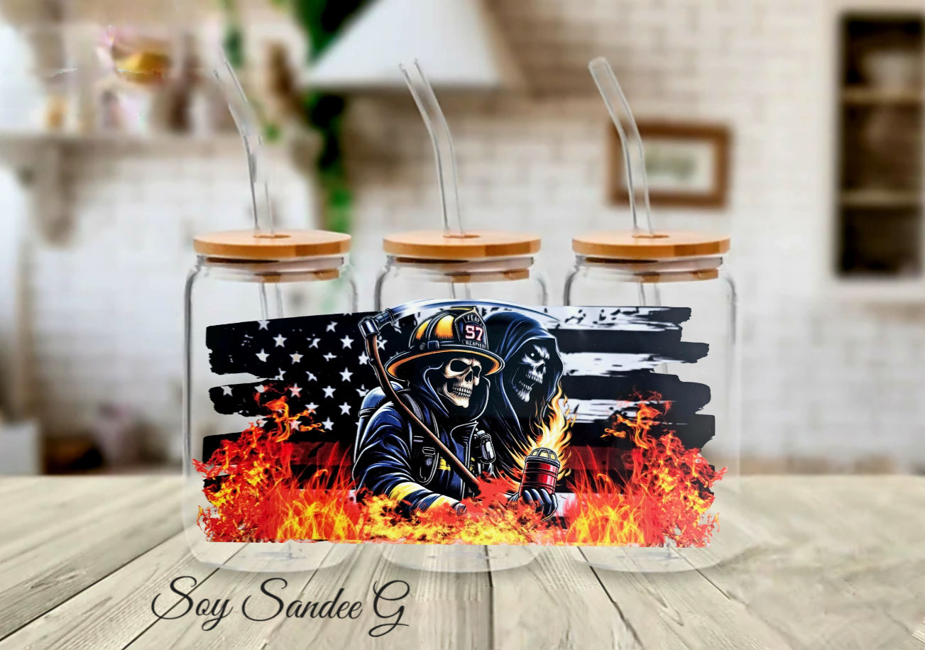 Skeleton Firefighters - UVDTF Wrap for cups/hard surfaces sticker