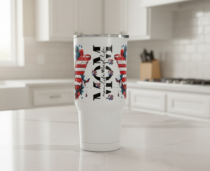 USA Mom Butterfly - UVDTF Wrap for cups/hard surfaces sticker