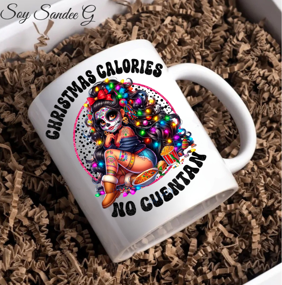 Christmas Calories Don't Count Skully - UVDTF Decal for cups/hard surfaces sticker