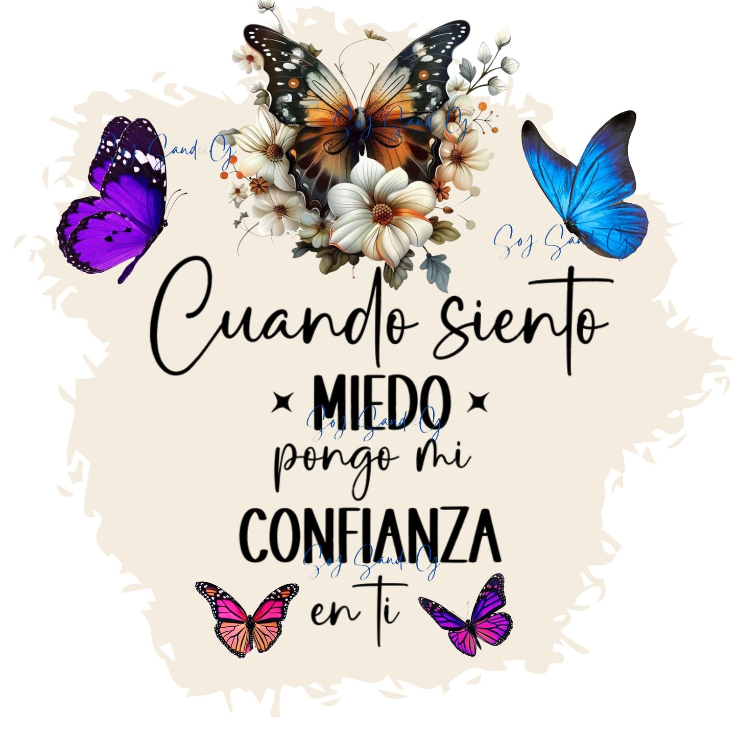 Cuando siento miedo...(Cuando tengo miedo) Calcomanía UVDTF