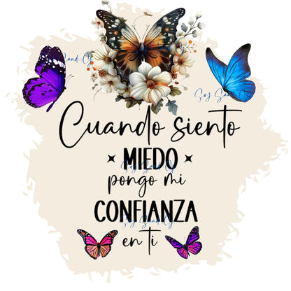 Cuando siento miedo...(Cuando tengo miedo) Calcomanía UVDTF