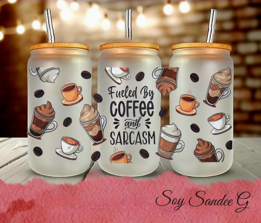 Impulsado por el café y el sarcasmo UVDTF