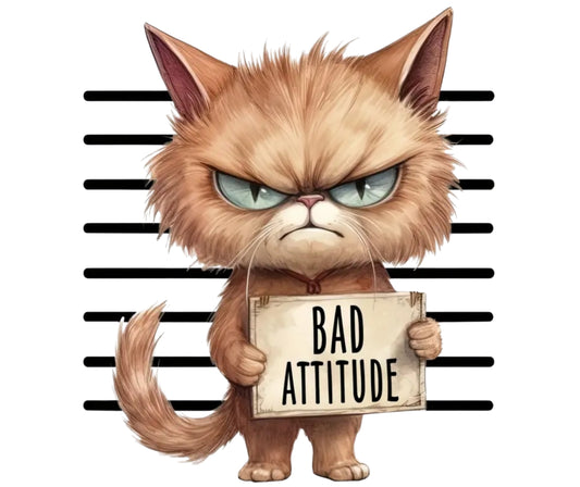 Bad Attitude Kitty UVDTF Decal