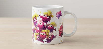 Dibujo animado de uvas rojas en formato UVDTF