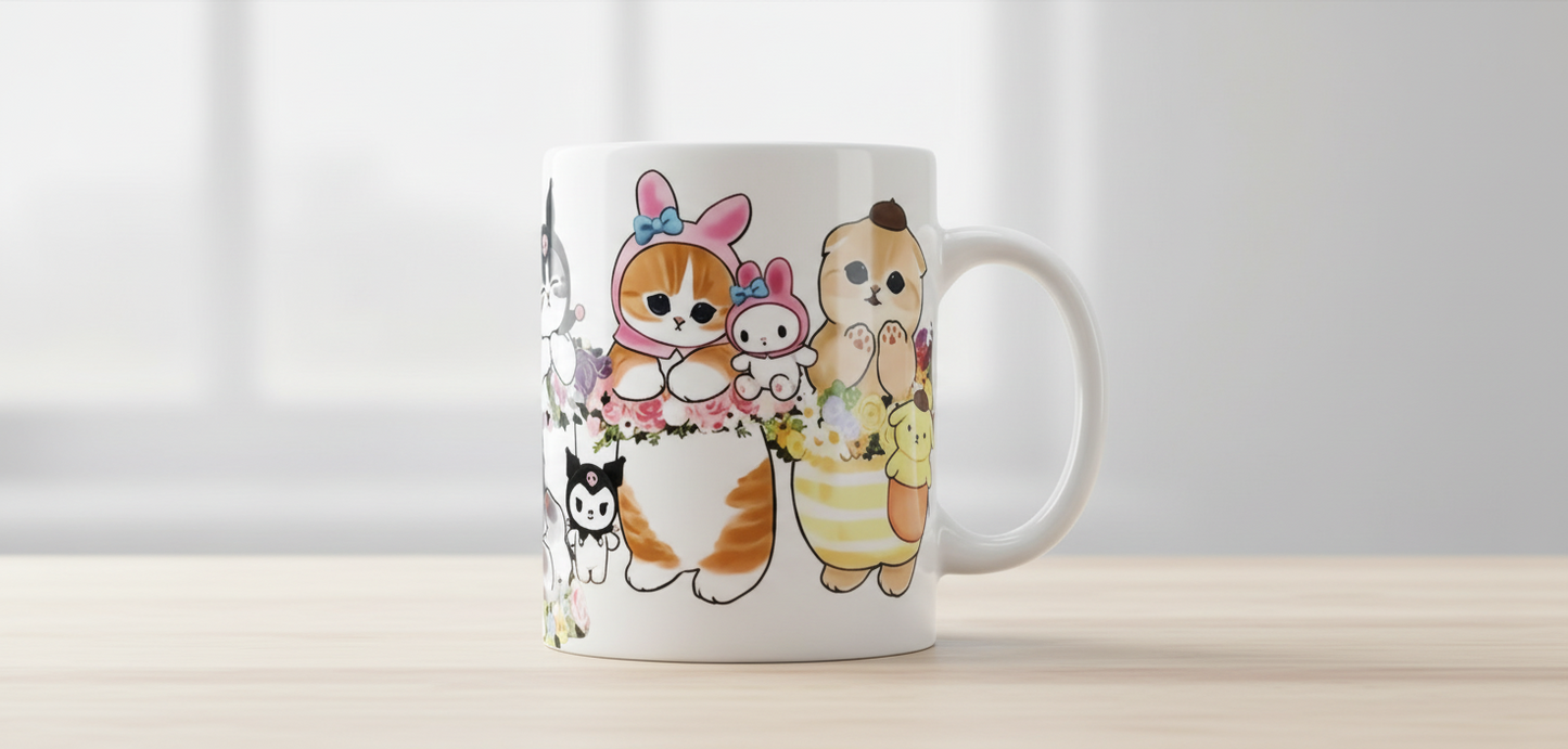 HK Cat Family - UVDTF wrap for cups/hard surfaces sticker