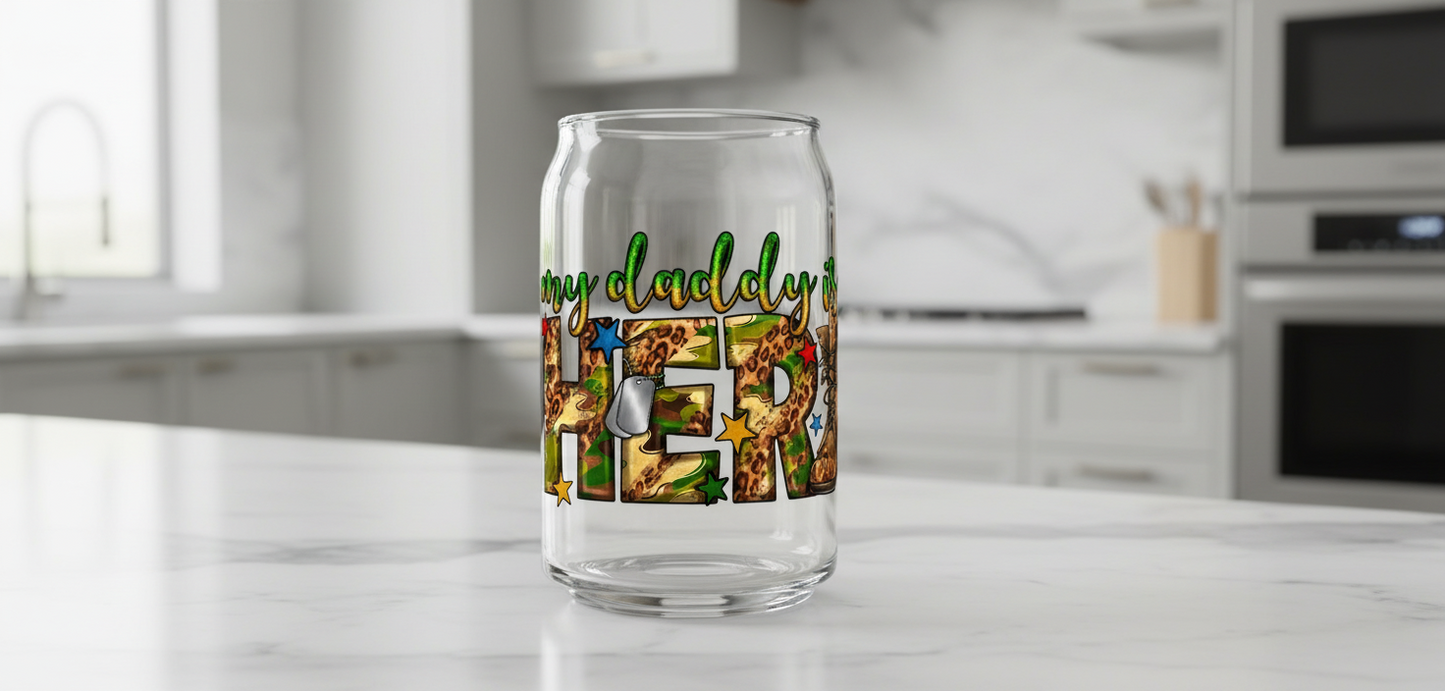 Daddy is my Hero - UVDTF Wrap for cups/hard surfaces sticker