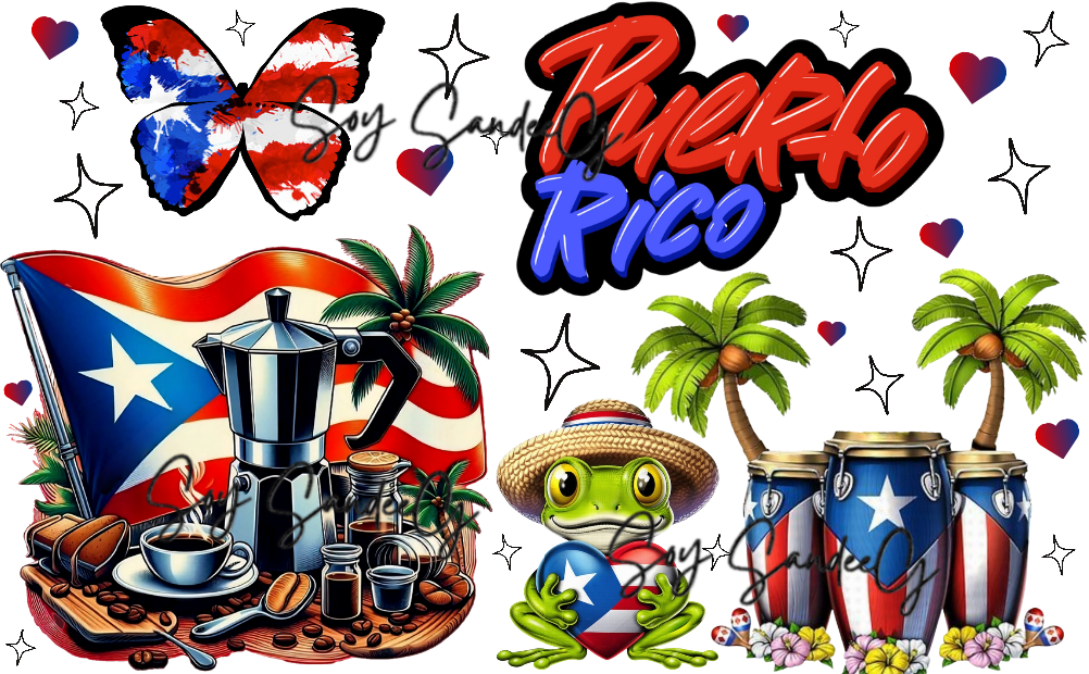 Puerto Rico Credit Card Sticker (Clear Background) - UVDTF Decal for credit card sticker