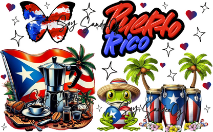 Puerto Rico Credit Card Sticker (Clear Background) - UVDTF Decal for credit card sticker