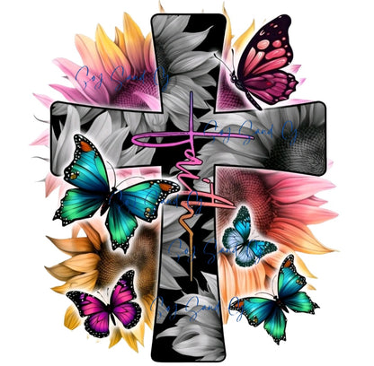 Vibrant Faith Cross - UVDTF Decal for cups/hard surfaces sticker