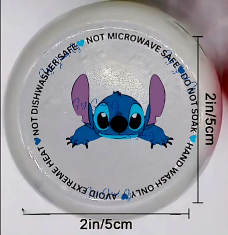 Calcomanía UVDTF para el cuidado de vasos con cara sonriente