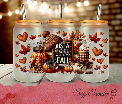 Just a girl who loves Fall  - UVDTF Wrap for cups/hard surfaces sticker