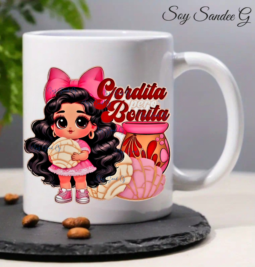 Pink Gordita pero Bonita Girl - UVDTF Decal for cups/hard surfaces