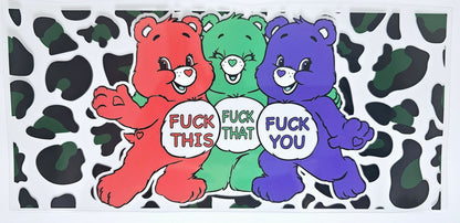 3 F'd Naughty Bear - UVDTF wrap for cups/hard surfaces sticker