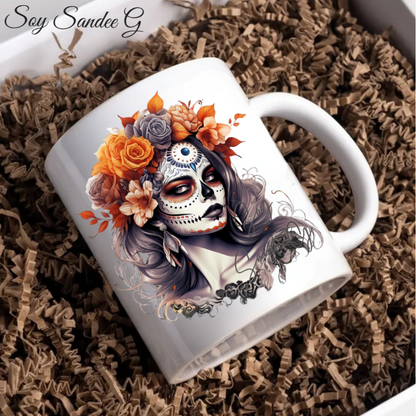 Orange Skully - UVDTF Decal for cups/hard surfaces sticker