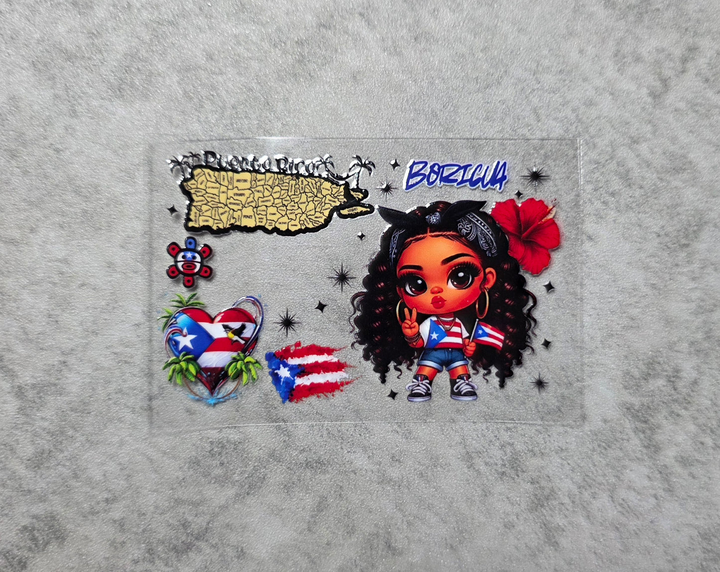 Puerto Rico Credit Card Sticker (Clear Background) - UVDTF Decal for credit card sticker
