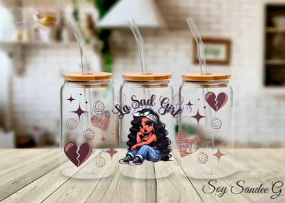 La Sadgirl Brown - UVDTF Wrap for cups/hard surfaces sticker