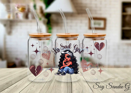 La Sadgirl Brown - UVDTF Wrap for cups/hard surfaces sticker