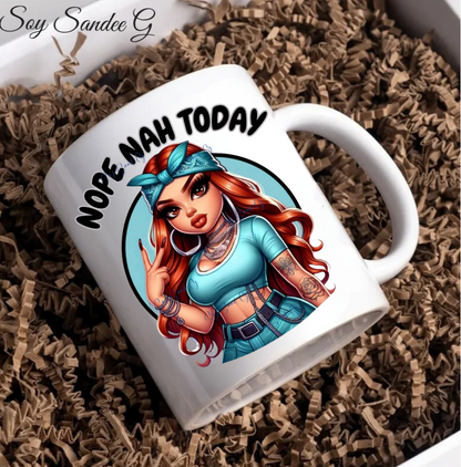 Nope Nah Today - UVDTF Decal for cups/hard surfaces sticker