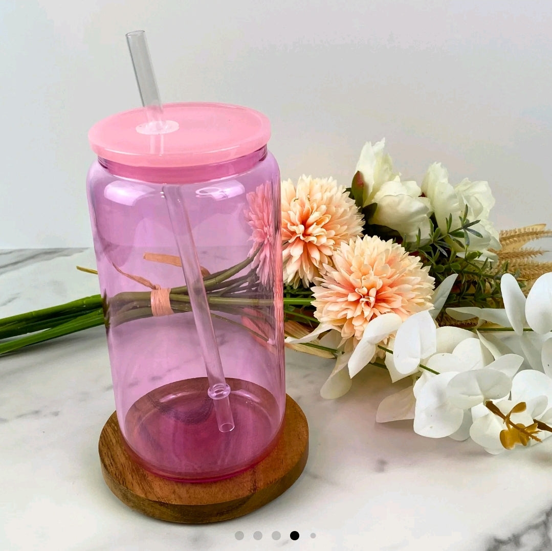 16 oz Colored Glass Jelly Cup - No Design