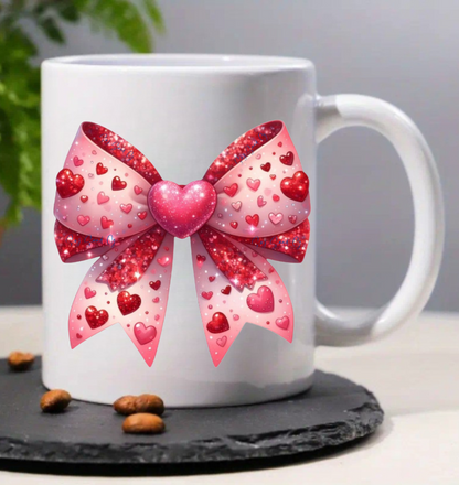 Red Hearts Coquette Bow - UVDTF Decal for cups/hard surfaces